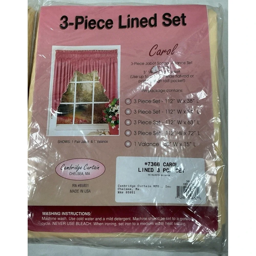 Lot Of 2 3 Piece Caroll Cambridge Curtain MFG #7366